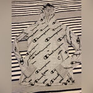 Champion Gray Logo Hoodie Champion boys longsleeve hooded sweatshirt size m